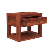 Rubikk Solid Sheesham Wood Bedside Table (Natural Finish)